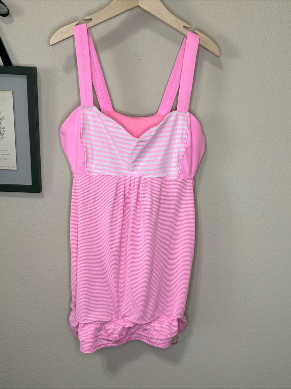 LULULEMON | Women's Pink Striped Athletic Tank Top Size Medium